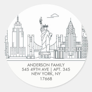 NY CITY APARTMENT   Nouveau Sticker Étiquette de a