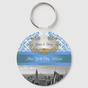NY City Skyline D4 Customizable Invitation Suite Keychain