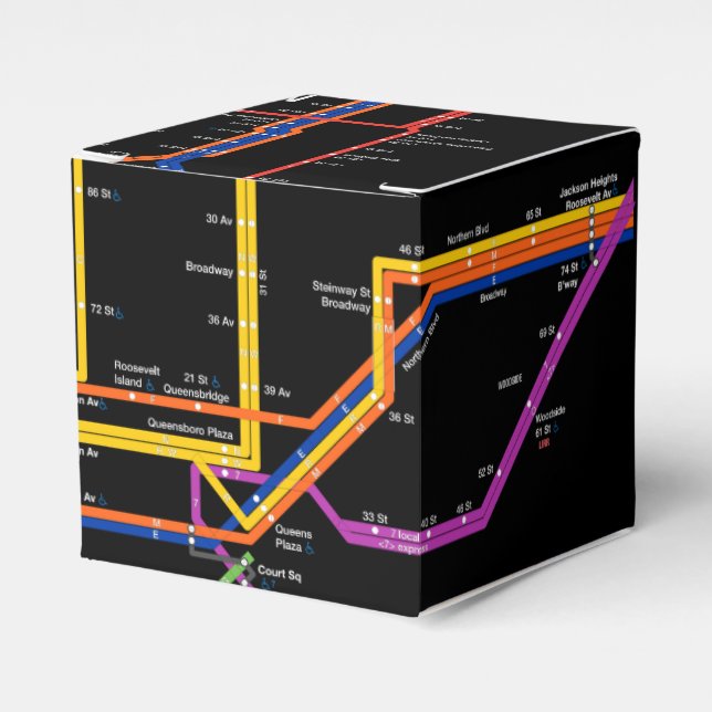 NY-City subway map Favor Box (Front Side)