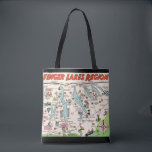 NY Finger Lakes Shoulder Tote Bag<br><div class="desc">It's a terrific vintage illustrated postcard map of the Finger Lakes,  NY repurposed!</div>