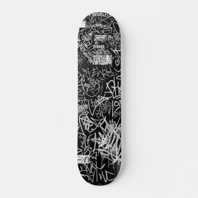 NY GRAFFITI SKATEBOARD BLACK & GREY (Front)