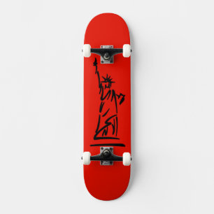 NY Lady Liberty Red Skateboard