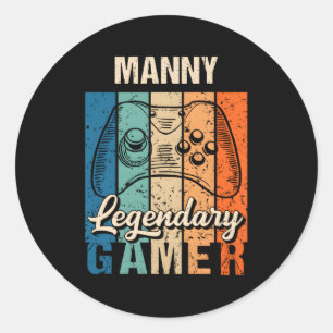 Ny Name Personalized Legendary Gamer Classic Round Sticker