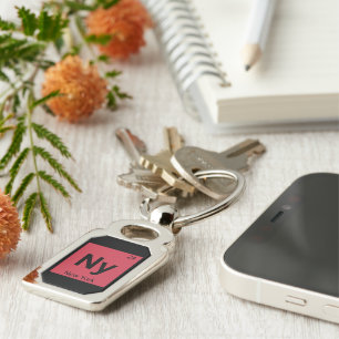 Ny - New York Chemistry Periodic Table Symbol City Keychain