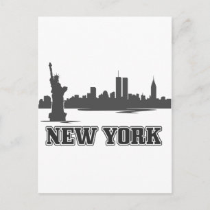 ny new york city retro vintage design postcard