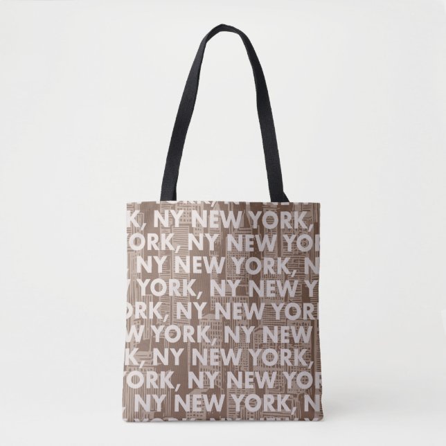 NY NEW YORK Graphic Pattern Tote Bag (Front)