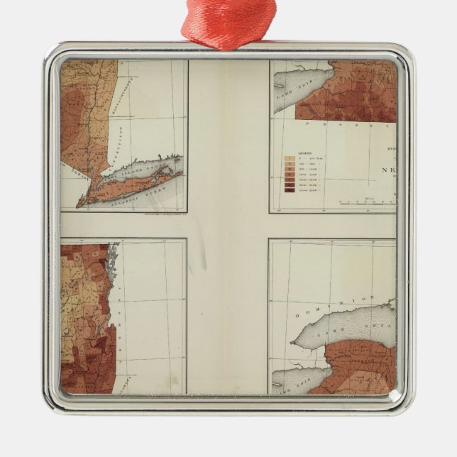 NY rainfall, population, elevation, temperature Metal Ornament (Front)
