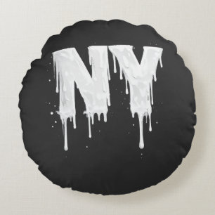 NY Street Vibes Round Pillow