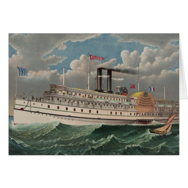 NY Voyage Grand Paddlewheel Steamboat The Pilgrim  (Front Horizontal)