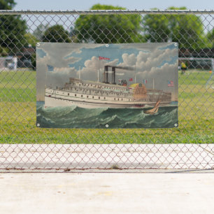 NY Voyage Grand Paddlewheel Steamboat The Pilgrim  Banner