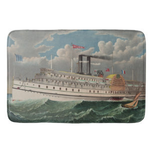 NY Voyage Grand Paddlewheel Steamboat The Pilgrim  Bath Mat