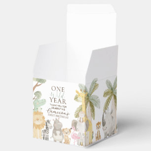 Nyala Safari Animals One Wild Year First Birthday Favor Box