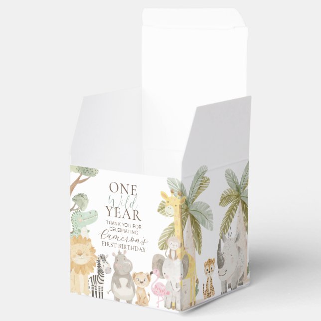 Nyala Safari Animals One Wild Year First Birthday Favor Box (Opened)