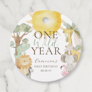 Nyala Safari Animals One Wild Year First Birthday Favour Tags