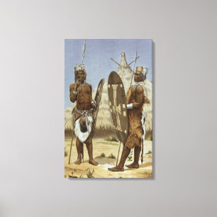 Nyam-nyam warriors from The History of Mankind Canvas Print