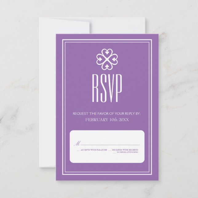 Nyame Dua Lavender Wedding RSVP Card (Front)