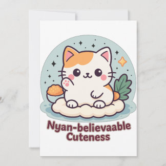 Nyan-believable Cuteness – Cute Kawaii Cat Invitation