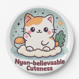 Nyan-believable Cuteness – Cute Kawaii Cat Paper Plate