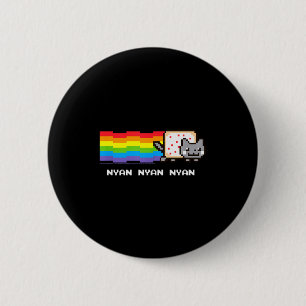 Nyan Cat Nyan Nyan Nyan Rainbow Funny Internet Mem 2 Inch Round Button