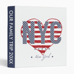 NYC American Flag Heart Binder