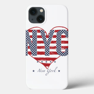 NYC American Flag Heart iPhone 13 Case