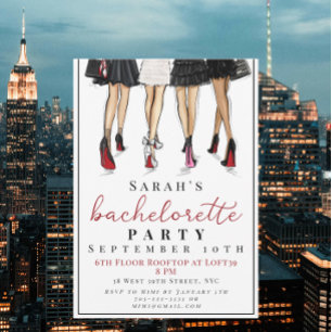 NYC Bachelorette Little Black Dress Party  Invitation