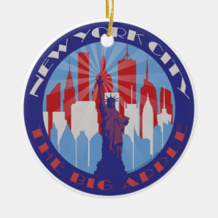 NYC Big Apple Patriot Ceramic Ornament