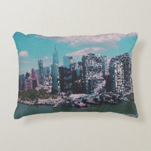 NYC Big Apple small dots graphic style Accent Pillow
