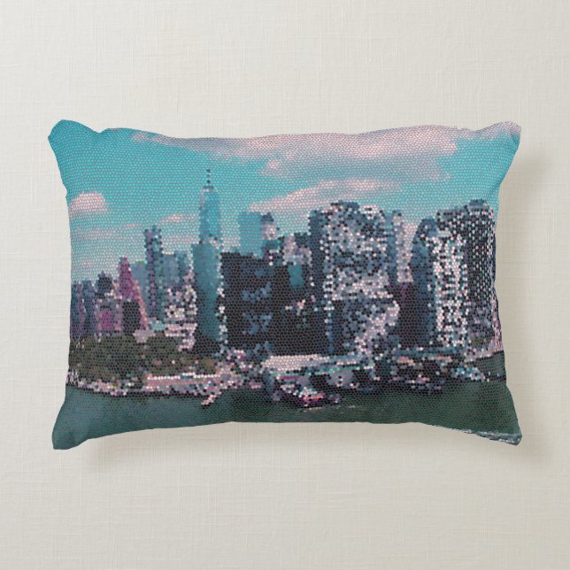 NYC Big Apple small dots graphic style Accent Pillow (Front)