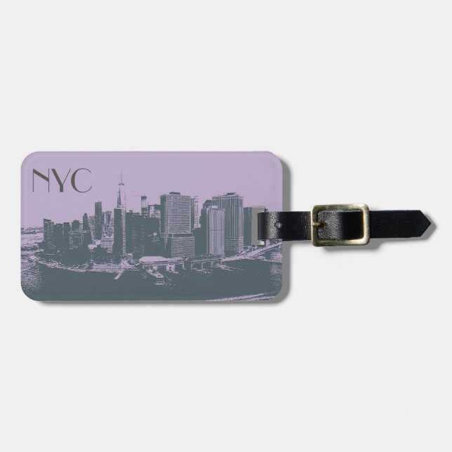NYC Big Apple vintage graphic style Luggage Tag (Front Horizontal)