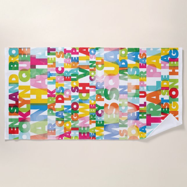 NYC Boroughs  Beach Towel (Front)