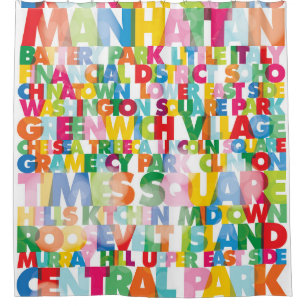 NYC Boroughs Shower Curtain