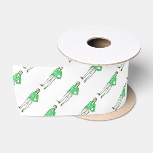NYC Brooklyn BK Hipster Guy New York City Ribbon Satin Ribbon