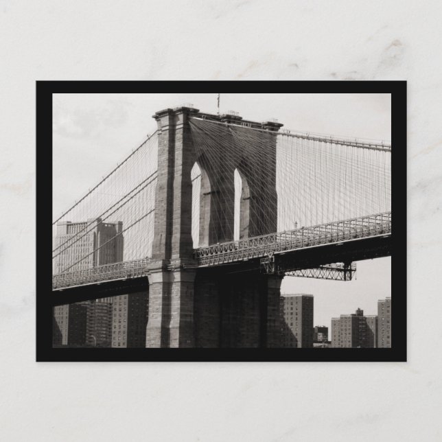 NYC Brooklyn Bridge Closeup Postcard (Front)
