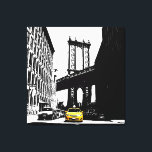 Nyc Brooklyn Bridge Yellow Taxi New York City Canvas Print<br><div class="desc">Nyc Brooklyn Bridge Yellow Taxi New York City Pop Art Canvas Art Print.</div>