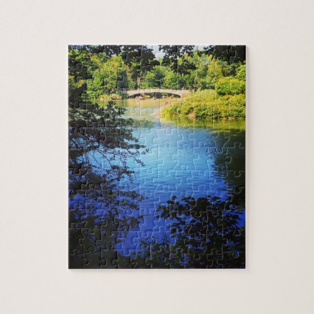 NYC Central Park Lake Bow Bridge New York City Jigsaw Puzzle (Vertical)