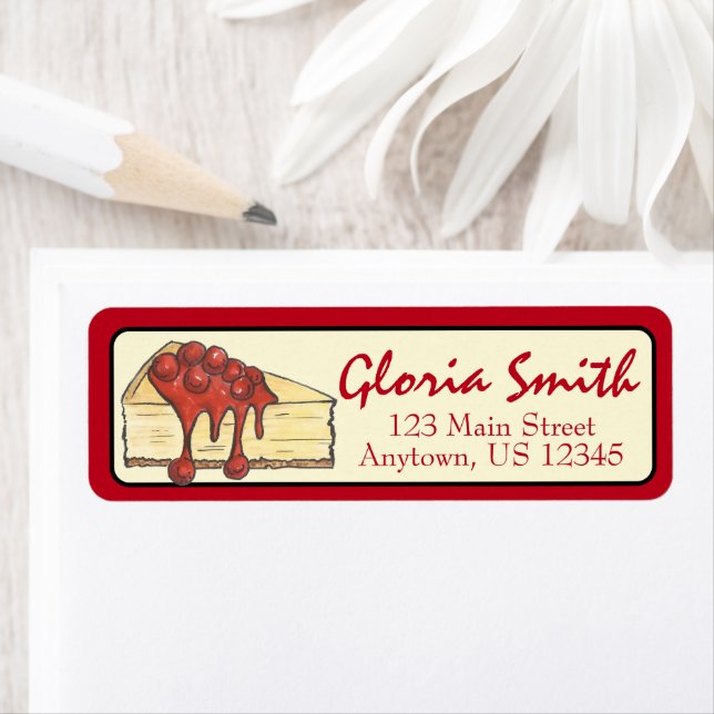 NYC Cerise Cheesecake Slice Dessert Cuisine de cui (En situation)