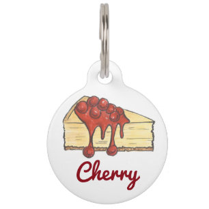 NYC Cherry Cheese Cake Cheesecake Dog Pet Tag
