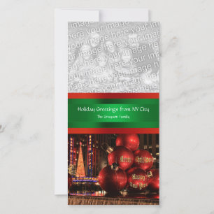 NYC Christmas Giant Ornament Display, Your Photo Holiday Card