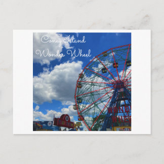NYC Coney Island Wonder Wheel Postcard