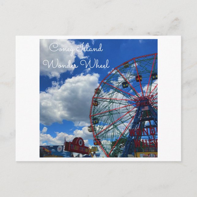 NYC Coney Island Wonder Wheel Postcard (Front)