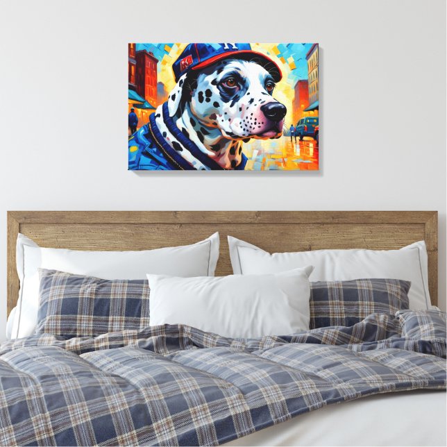 NYC DALMATION 3 CANVAS PRINT (Insitu(Bedroom))
