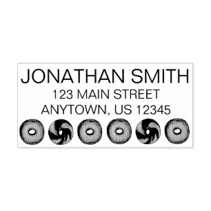NYC Deli Bagel Breakfast Food Personalized Address Rubber Stamp