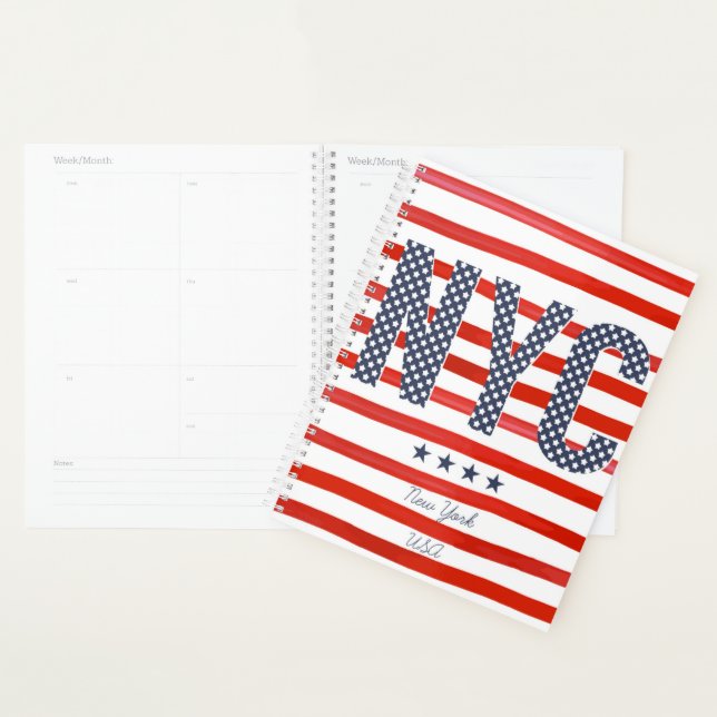 NYC | Design rouge, blanc et bleu (Devant avec enveloppe)