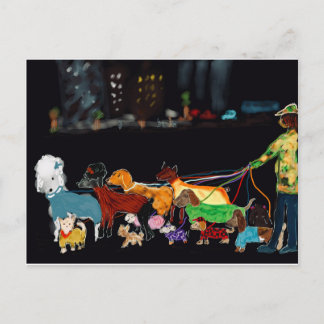 Nyc Dogwalker Holiday Postcard