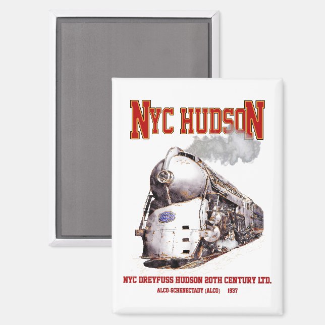 NYC Dreyfuss Hudson Loco. 20th Century Limited Magnet (Front/Back)