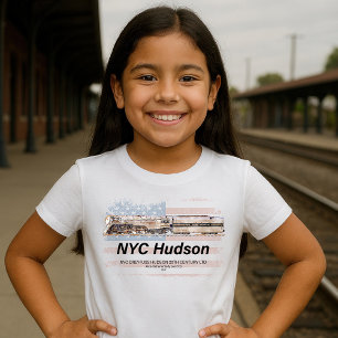 NYC Dreyfuss Hudson Locomotive. American flag T-Shirt