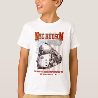 NYC Dreyfuss Hudson Locomotive. American flag T-Shirt