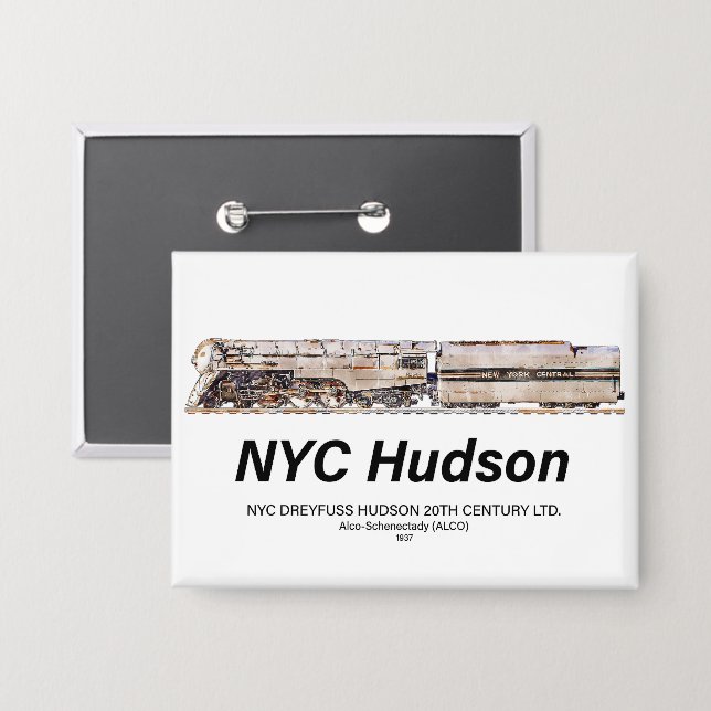 NYC Dreyfuss Hudson Steam Locomotive. Profile (Front/Back)
