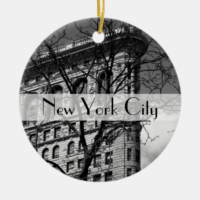 NYC Flat Iron Building Ceramic Ornament (Front)